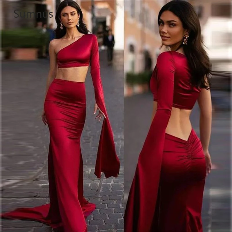 Sumnus Vintage Burgundy Saudi Arab 2 Piece Evening Dresses One Shoulder Floor Length Prom Dresses Stain Vestidos De Gala 2022
Sumnus Vintage Burgundy Saudi Arab 2 Piece Evening Dresses One Shoulder Floor Length Prom Dresses Stain Vestidos De Gala 2022