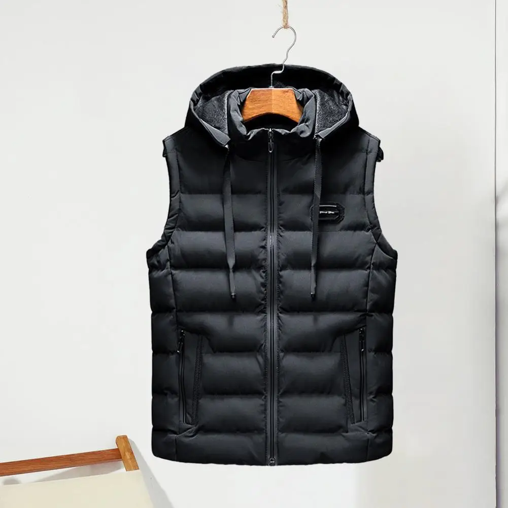 Men Winter Waistcoat Windproof Men's Winter Cotton Vest with Hood Pockets Zipper Closure Thick Warm Soft Sleeveless Waistcoat
Men Winter Waistcoat Windproof Men's Winter Cotton Vest with Hood Pockets Zipper Closure Thick Warm Soft Sleeveless Waistcoat