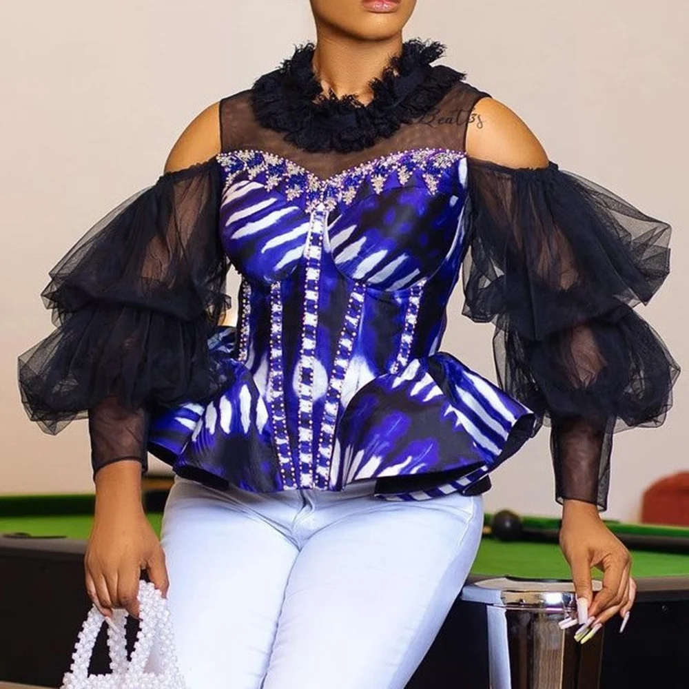 Blouses Women Evening Party Fashion Hollow Mesh Night Club Sexy Off Shoulder Print Color Block Lace Patchwork Female Tops Blouse
Blouses Women Evening Party Fashion Hollow Mesh Night Club Sexy Off Shoulder Print Color Block Lace Patchwork Female Tops Blouse