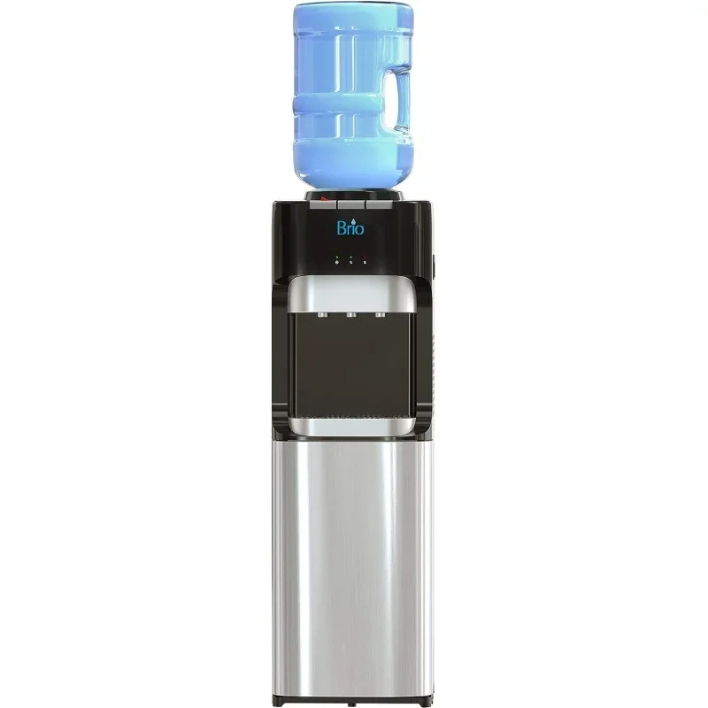 

Brio Essential Series Top Loading Water Cooler Dispenser - Tri Temp Dispense, Child Safety Lock, Holds 3 or 5 Gallon Bottles - U