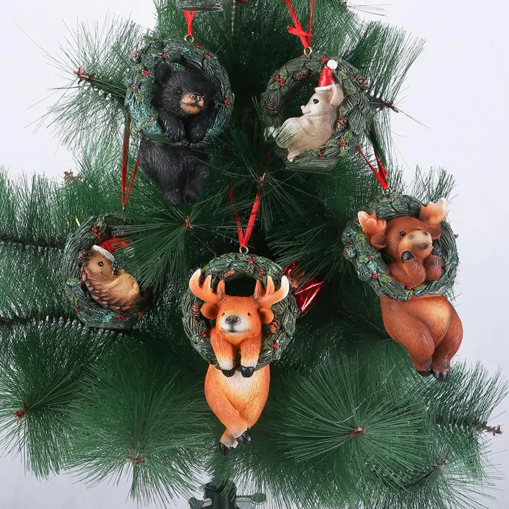 

Reusable Fashion Cute Cartoon Reindeer Doll Ornaments Long-lasting Xmas Tree Pendant Snowflake for Holiday