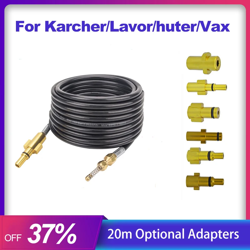 20m Sewer Drain High Pressure Washer Hose Pipe Water Cleaning Extension Hose Cord For Karcher/Lavor/Huter/Vax Car Accessories
20m Sewer Drain High Pressure Washer Hose Pipe Water Cleaning Extension Hose Cord For Karcher/Lavor/Huter/Vax Car Accessories