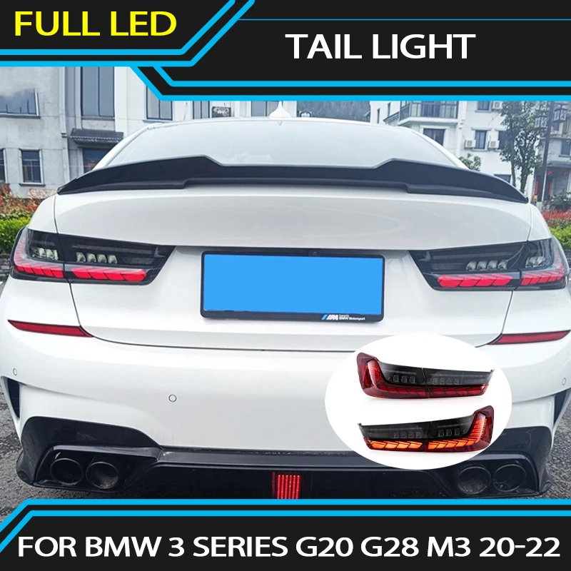 

LED Taillight For BMW 3 Series G20 G28 2020-2022 G80 M3 GTS 330i 340i Dragon-Scale DRL Dynamic Lights Tail Light Assembly