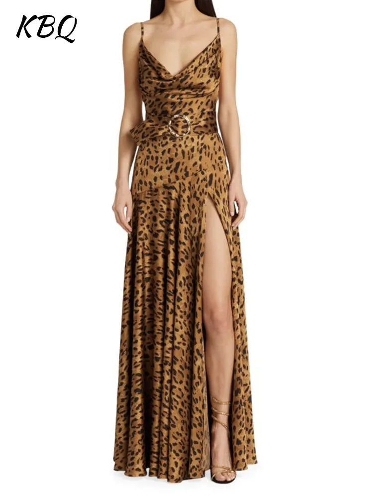 KBQ Spliced Belt Leopard Hit Color Camisole Dress For Women Swinging Collar Sleeveless High Waist Split Ruched Dresses Female
KBQ Spliced Belt Leopard Hit Color Camisole Dress For Women Swinging Collar Sleeveless High Waist Split Ruched Dresses Female