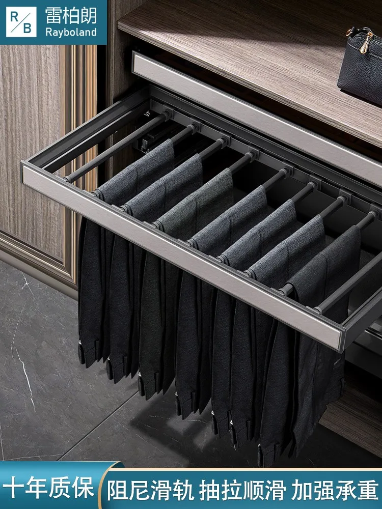 wardrobe built-in telescopic pants rack household multifunctional sliding rail cloakroom hardware accessories pants rack.
wardrobe built-in telescopic pants rack household multifunctional sliding rail cloakroom hardware accessories pants rack.