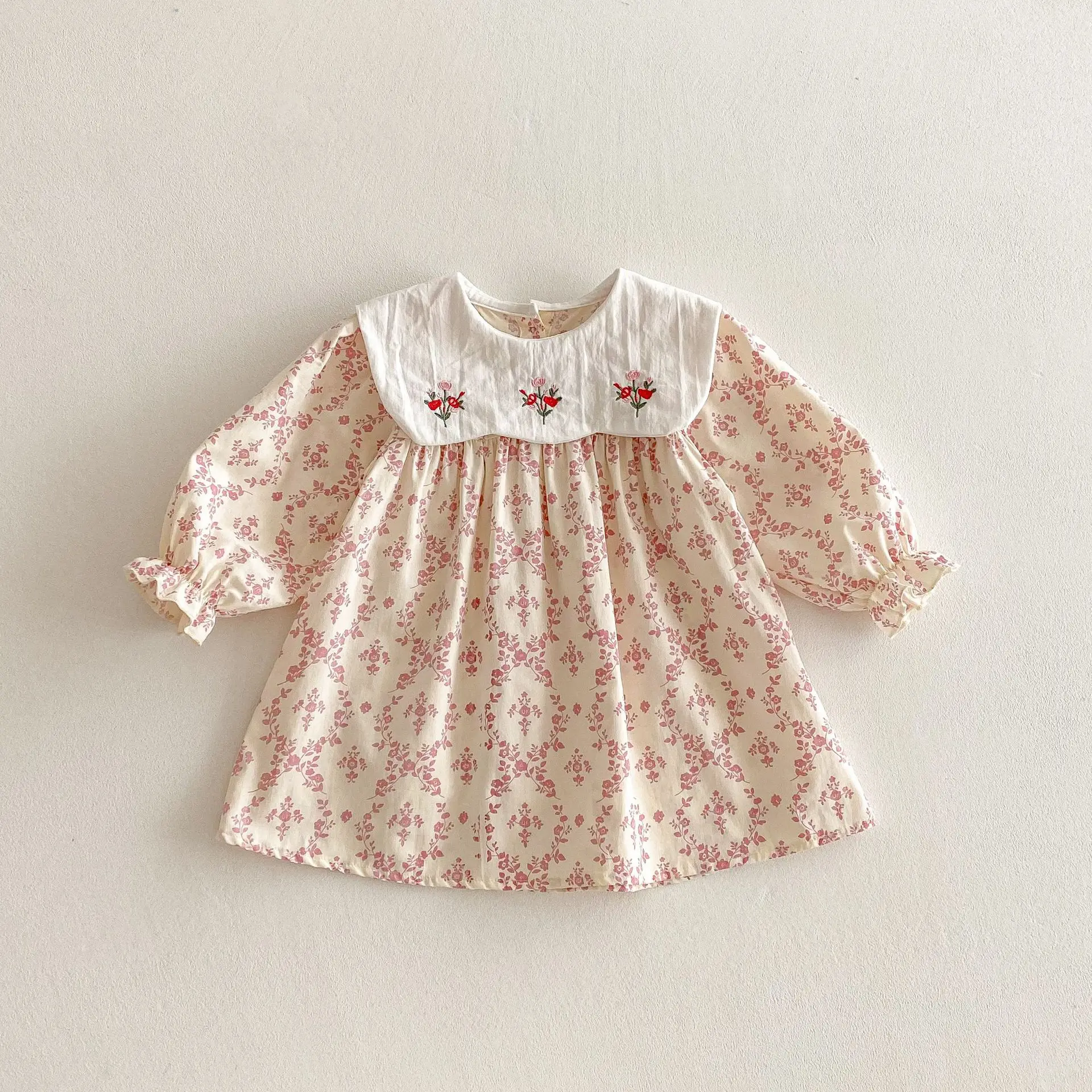 2025 Autumn New Girls Casual Dress Children Large Collar Flower Embroidery Dress Cotton Baby Girl Floral Princess Dress 14 Sc0e4c294cd774d9db774aba87d5e208fE