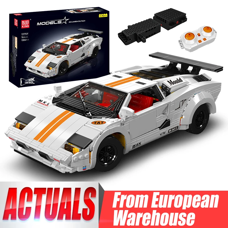 

Mould King 13194Y Technical Car Toys Remote Control Countach Sport Racing Car Assembly Car Brick Model Kid Christmas Gifts