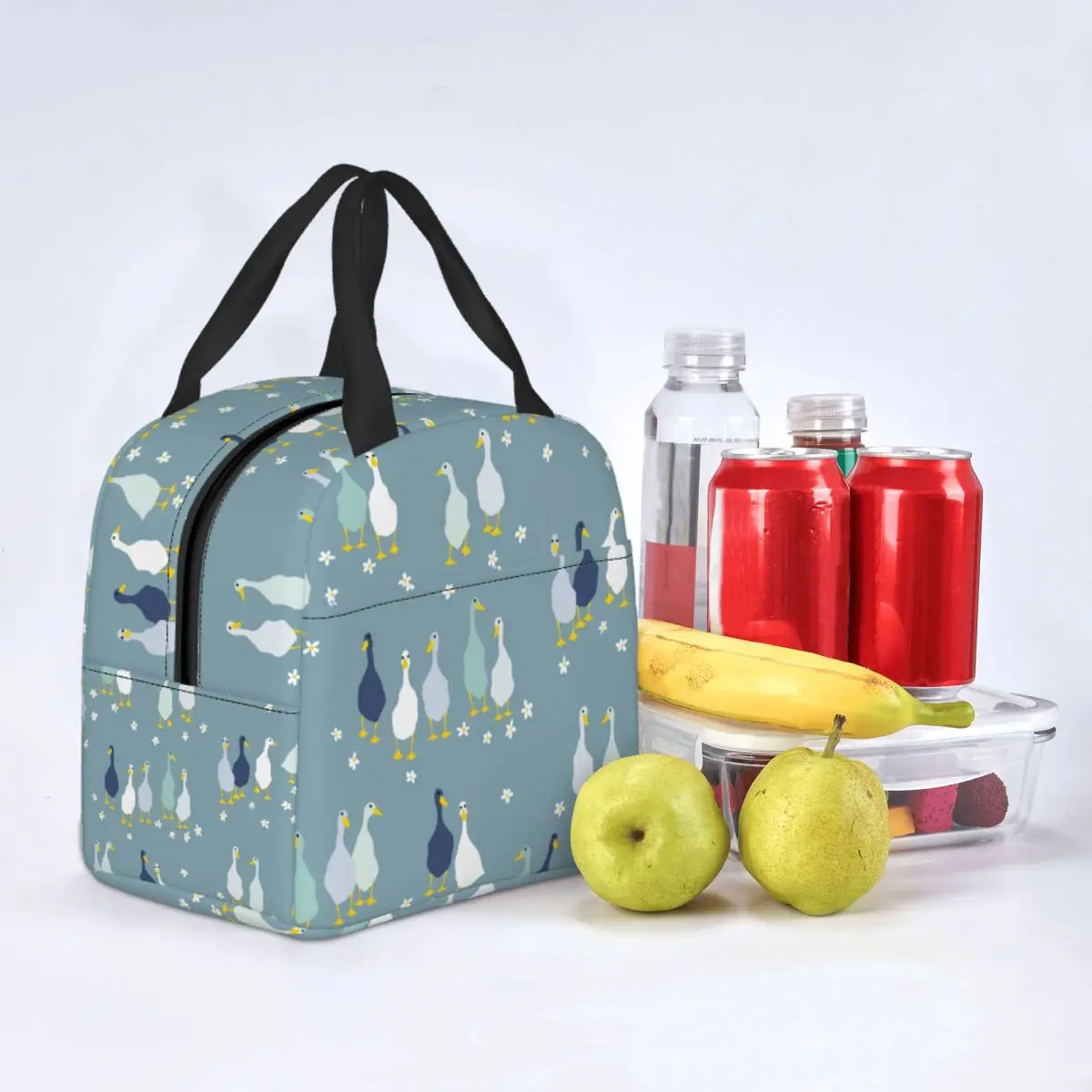 

Walking Gooses Lunch Bag Waterproof Insulated Canvas Cooler Thermal Picnic Tote for Women Kids