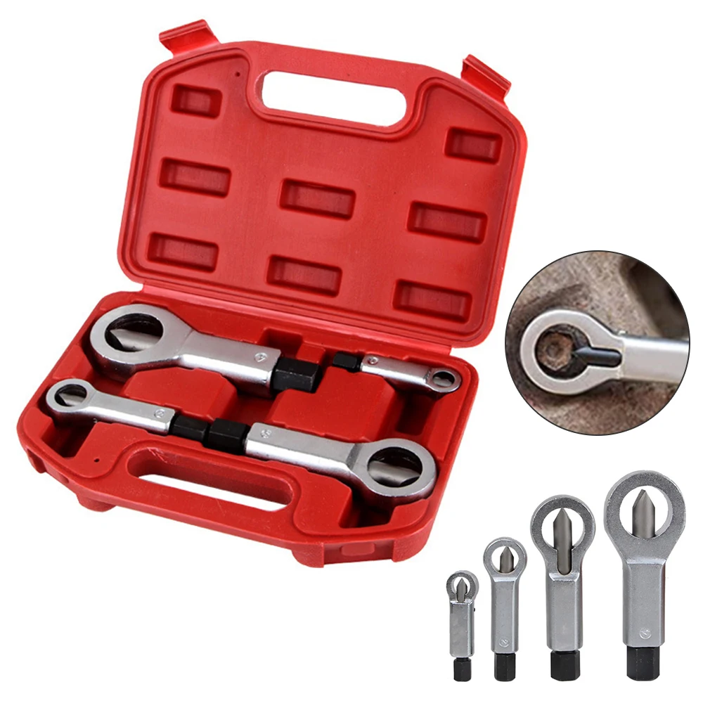 Four Different Sizes Nut Splitting Wrench Screw Cracking Spanner Set Adjustable Damaged Nut Tool for Remove Rusty Nut
Four Different Sizes Nut Splitting Wrench Screw Cracking Spanner Set Adjustable Damaged Nut Tool for Remove Rusty Nut