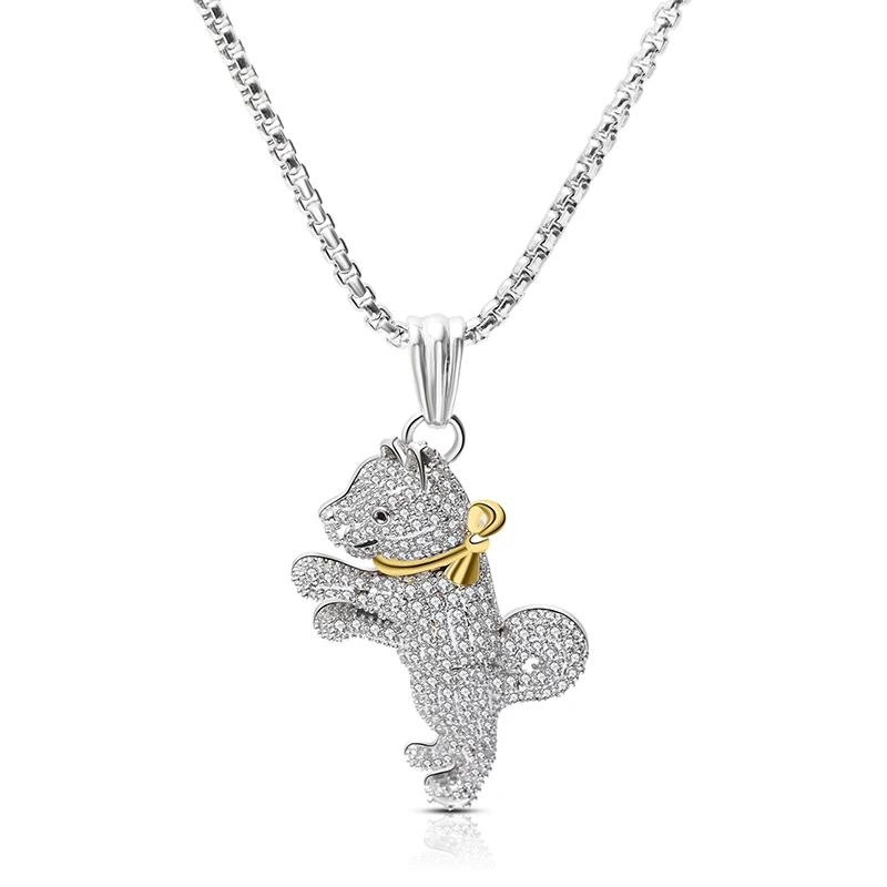 Novelty Luxury Bling Jump Dog Necklace With Golden Bowknot Full Zircon Pendant 70cm Long Sweater Chain For Pet Animal Lovers
Novelty Luxury Bling Jump Dog Necklace With Golden Bowknot Full Zircon Pendant 70cm Long Sweater Chain For Pet Animal Lovers