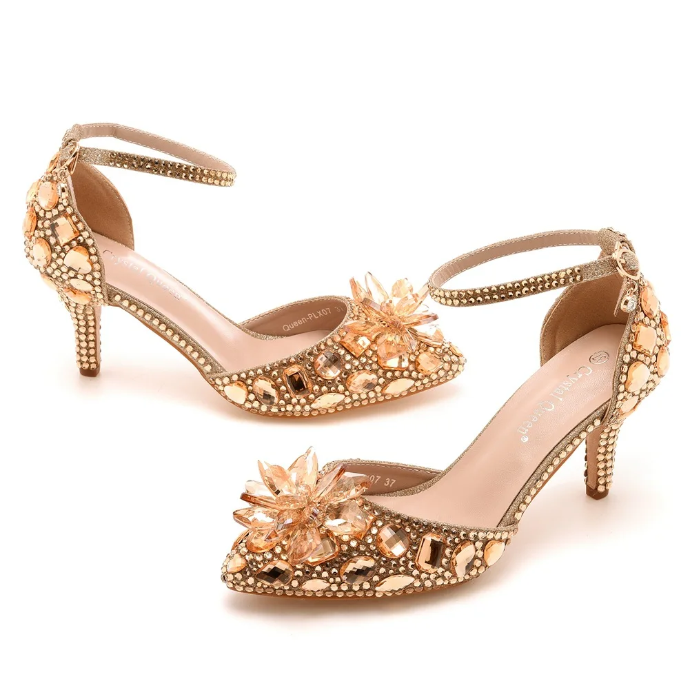 2023 Princess Sandals Stiletto Heel, Pointed Toe Crystal Glass Flower Sandals, Champagne Gold Banquet Dinner Women's Shoes
2023 Princess Sandals Stiletto Heel, Pointed Toe Crystal Glass Flower Sandals, Champagne Gold Banquet Dinner Women's Shoes