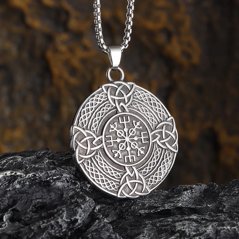 Vintage Irish Celtic Knot Pendant Nordic Compass Necklace Lucky Amulet Jewelry for Men and Women
Vintage Irish Celtic Knot Pendant Nordic Compass Necklace Lucky Amulet Jewelry for Men and Women