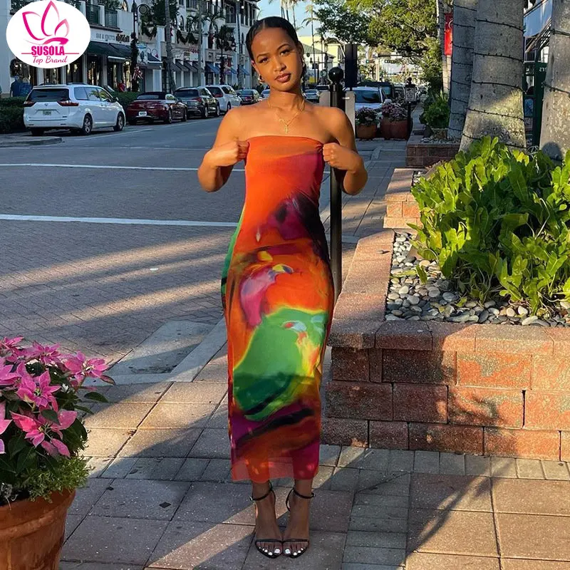 Sexy Strapless Women Summer Dress Lady Trend Printed Slim Maxi Beach Dress Elegant Mesh Sleeveless Vacation Party Outfis
Sexy Strapless Women Summer Dress Lady Trend Printed Slim Maxi Beach Dress Elegant Mesh Sleeveless Vacation Party Outfis
