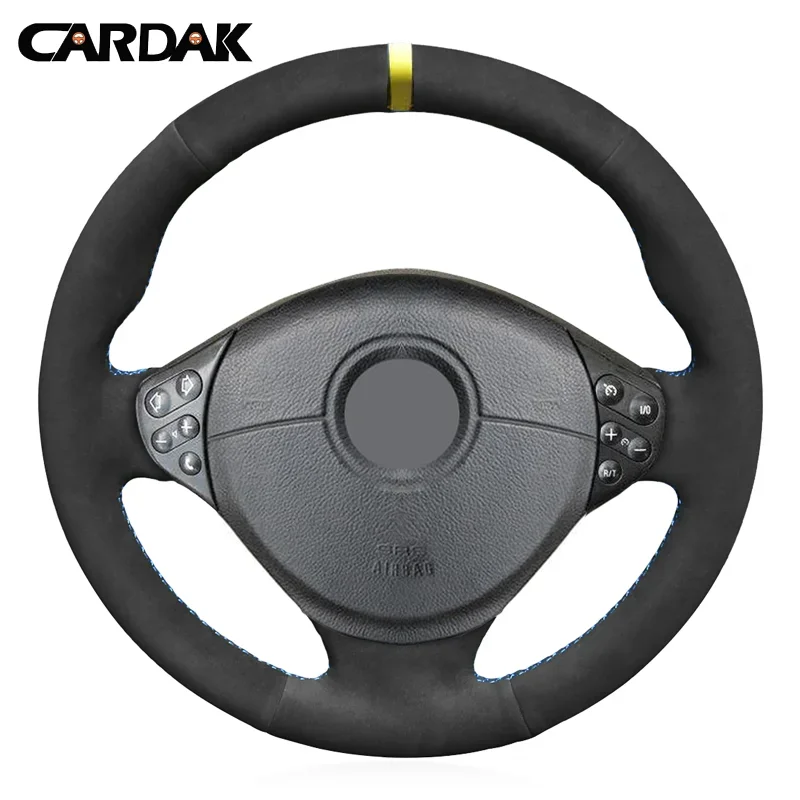 

CARDAK DIY Soft Black Suede Car Steering Wheel Covers for BMW 5 Series E39 1999-2003 3 Series E46 1999-2005 E53 X5 E36 Z3