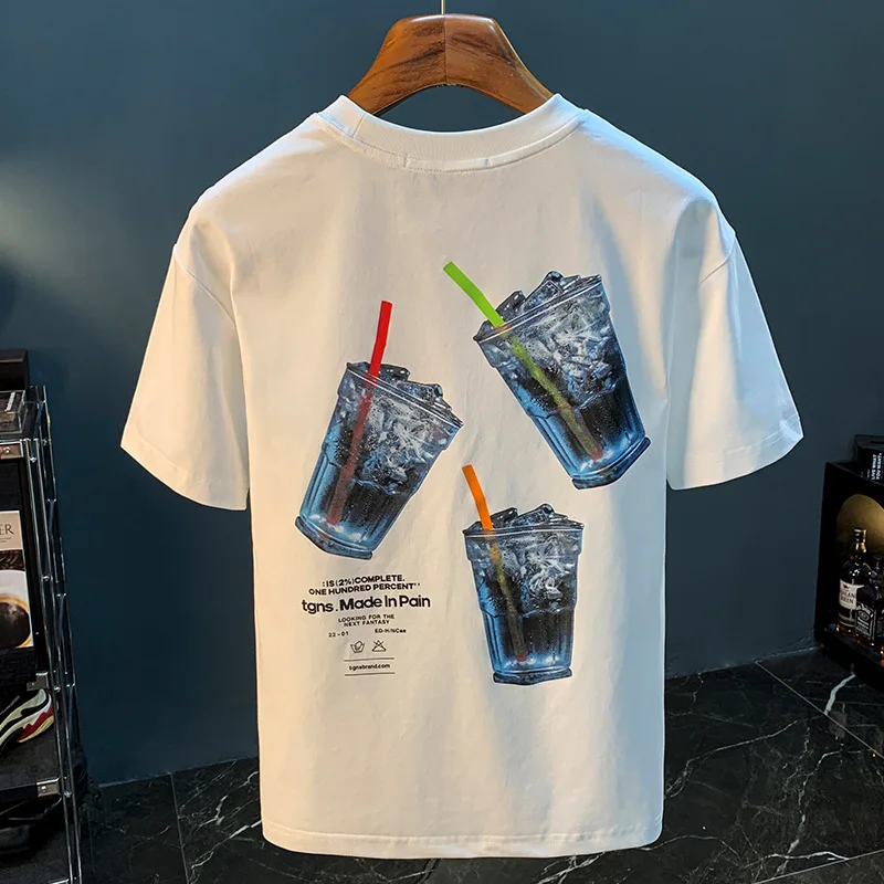 Summer thin short-sleepled T-shirt MEN'S fashionable printed loose casual half sleeve heavy weight cotton stretch top
Summer thin short-sleepled T-shirt MEN'S fashionable printed loose casual half sleeve heavy weight cotton stretch top