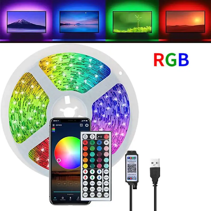 Светодиодная лента SMD5050 3-98 футов, Гибкая RGB-лента с дистанционным управлением по Bluetooth, подходит для украшения подсветки гостиной, телевизора
Светодиодная лента SMD5050 3-98 футов, Гибкая RGB-лента с дистанционным управлением по Bluetooth, подходит для украшения подсветки гостиной, телевизора