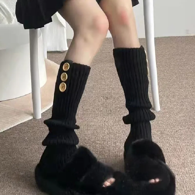 

Women Knitted Leggings Leg Warmers Autumn Winter Warm Thigh High Socks Boot Covers Female Solid Long Socks Cosplay