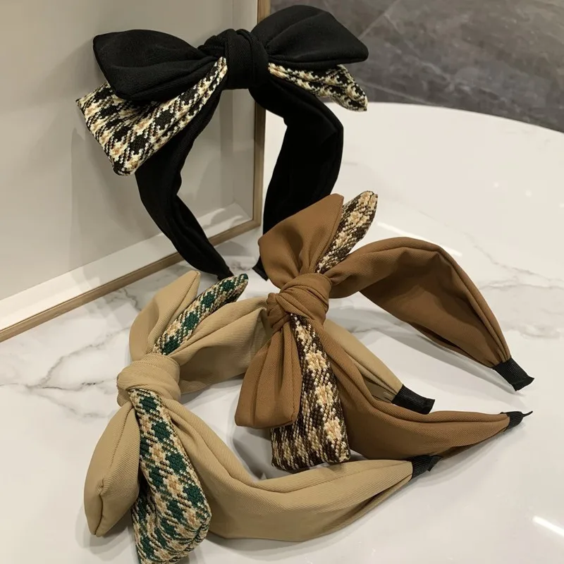 Houndstooth Double Layer Big Bow Tie Headband for Women Girl Retro Sweet Wide Hairband Elegant Hair Hoop Mekeup Hair Accessories
Houndstooth Double Layer Big Bow Tie Headband for Women Girl Retro Sweet Wide Hairband Elegant Hair Hoop Mekeup Hair Accessories