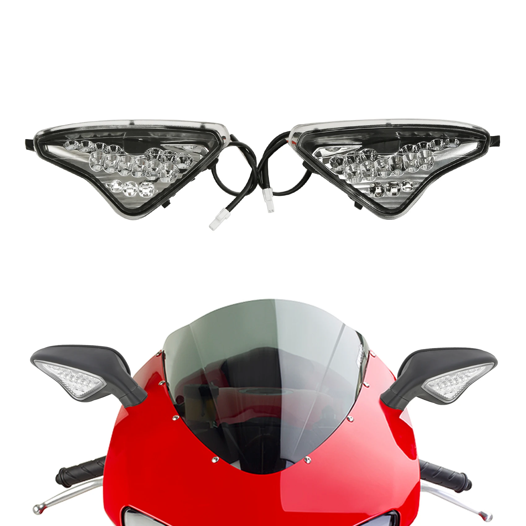 

Motocycle Rearview Mirror or Signal Light For DUCATI 1198 1198S 1198R 2009-2011 1098 1098S 1098R 2007-2009 848 EVO 2008-2013 12