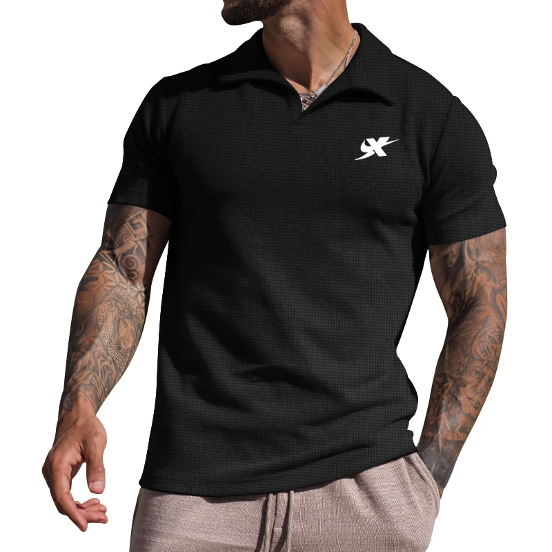 

Men's Lapel Polo Shirt New Brand Short Sleeve Casual Business Fashion Sports Polos T-shirt For Men Cloth Sportwear Tee Top