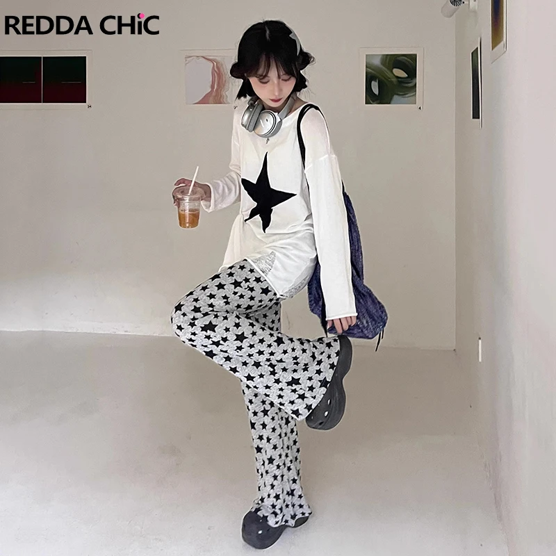 ReddaChic Retro Gray Star Print Wide Leg Casual Pants Women Y2k Drawstring Elastic Waist Sweatpants Loose Trousers Acubi Fashion
ReddaChic Retro Gray Star Print Wide Leg Casual Pants Women Y2k Drawstring Elastic Waist Sweatpants Loose Trousers Acubi Fashion