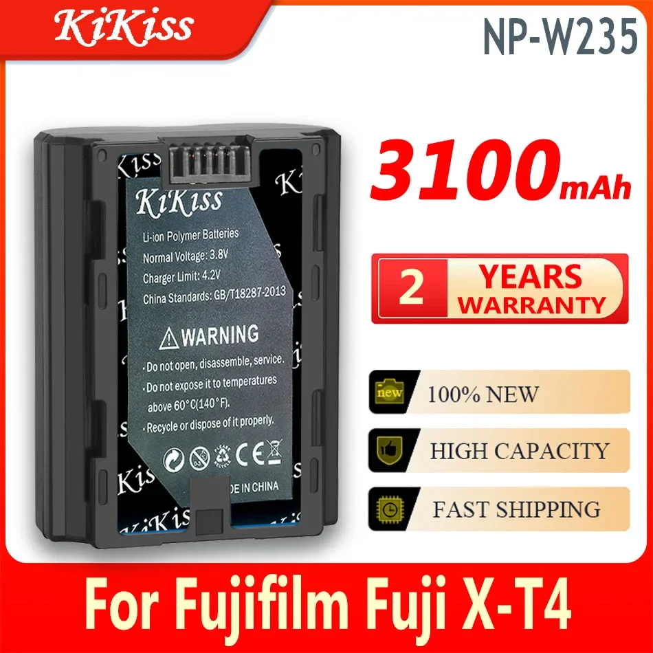 

KiKiss Battery NP-W235 NPW235 3100mAh For Fujifilm Fuji X-T4 XT4 GFX 100S VG-XT4 Vertical Grip High Capacity Bateria