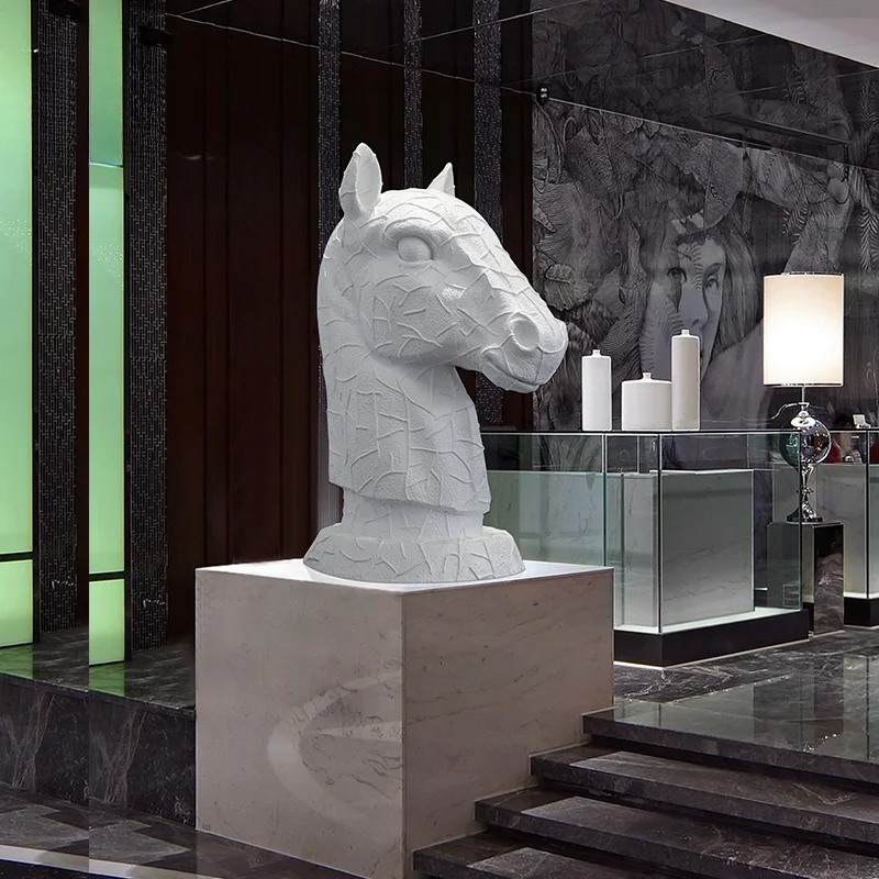 Hotel lobby horsehead sculpture ornaments porch decoration center aisle large landing creative crafts
Hotel lobby horsehead sculpture ornaments porch decoration center aisle large landing creative crafts