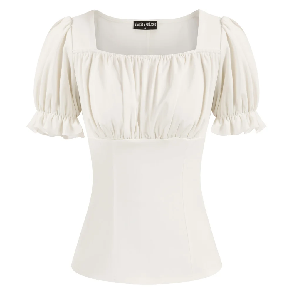SD Women Renaissance Square Neck Tops Slim Fit Short Sleeve Ruched Tops Vintage Solid Shirts For Women Summer Lace-up Tops A30
SD Women Renaissance Square Neck Tops Slim Fit Short Sleeve Ruched Tops Vintage Solid Shirts For Women Summer Lace-up Tops A30