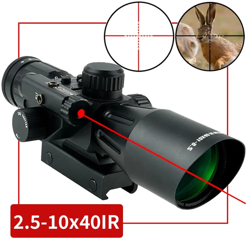 

Tactical 2.5-10X40IR Scopes Combo Laser Sight Outdoor Hunting Optics Reflex Rifle Scope Sniper Airsoft Integration Riflescope