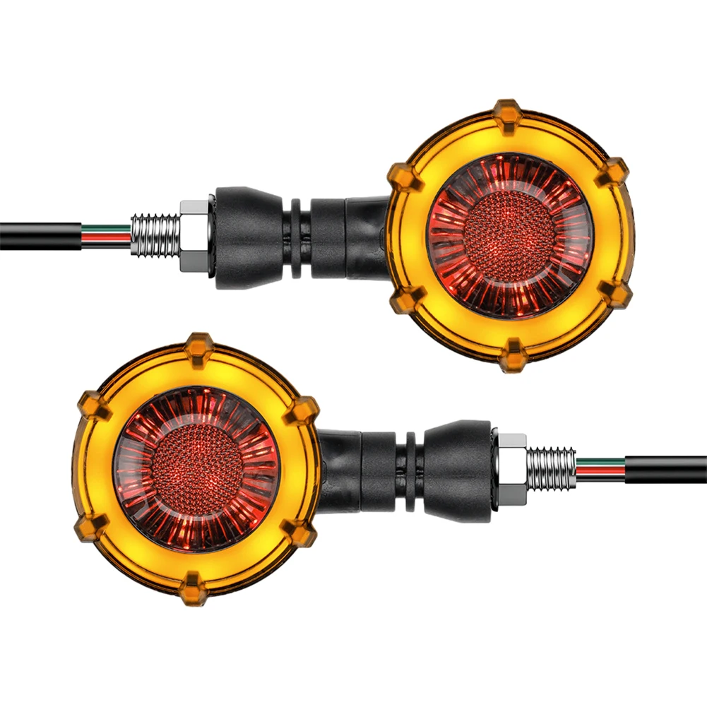 Smoked Lens Motorcycle LED Turn Signal Light with DRL Sequential Rotating Flashing Effect for Maximum Attention
Smoked Lens Motorcycle LED Turn Signal Light with DRL Sequential Rotating Flashing Effect for Maximum Attention