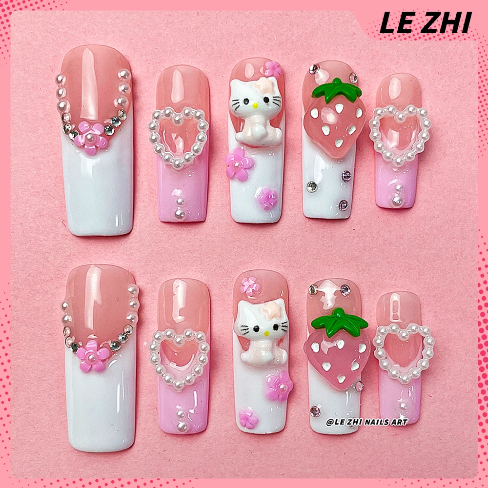 XXL 3D стерео цветочный клубничный Жемчуг Hello Kitty полное покрытие ногти французские длинные квадратные многоразовые искусственные ногти женщина искусственный подарок
XXL 3D стерео цветочный клубничный Жемчуг Hello Kitty полное покрытие ногти французские длинные квадратные многоразовые искусственные ногти женщина искусственный подарок