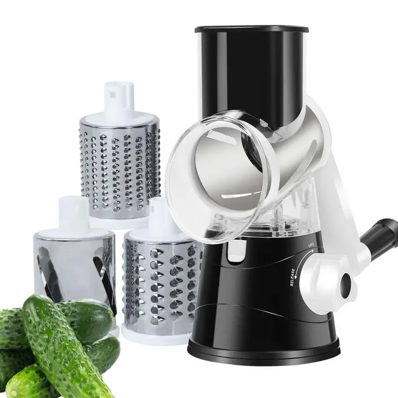

3-in-1 Vegetables Cheese Grater Universal Rotatry Slicer Salad Cutter Machine Handheld Grater Removable multi Cutter Accessories