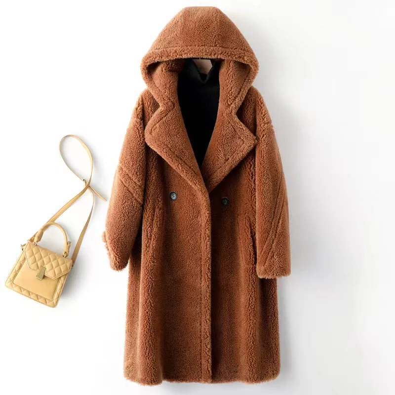 Women 2024 Winter New Sheep Outwear Medium Long Lamb Fur Coat With Hood Free Shipping C840
Women 2024 Winter New Sheep Outwear Medium Long Lamb Fur Coat With Hood Free Shipping C840
