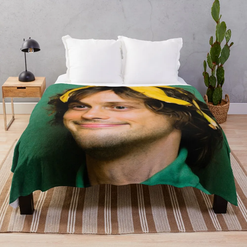 

matthew gray gubler with a banana Throw Blanket sofa Luxury St Blanket Plaid on the sofa Flannel Blanket