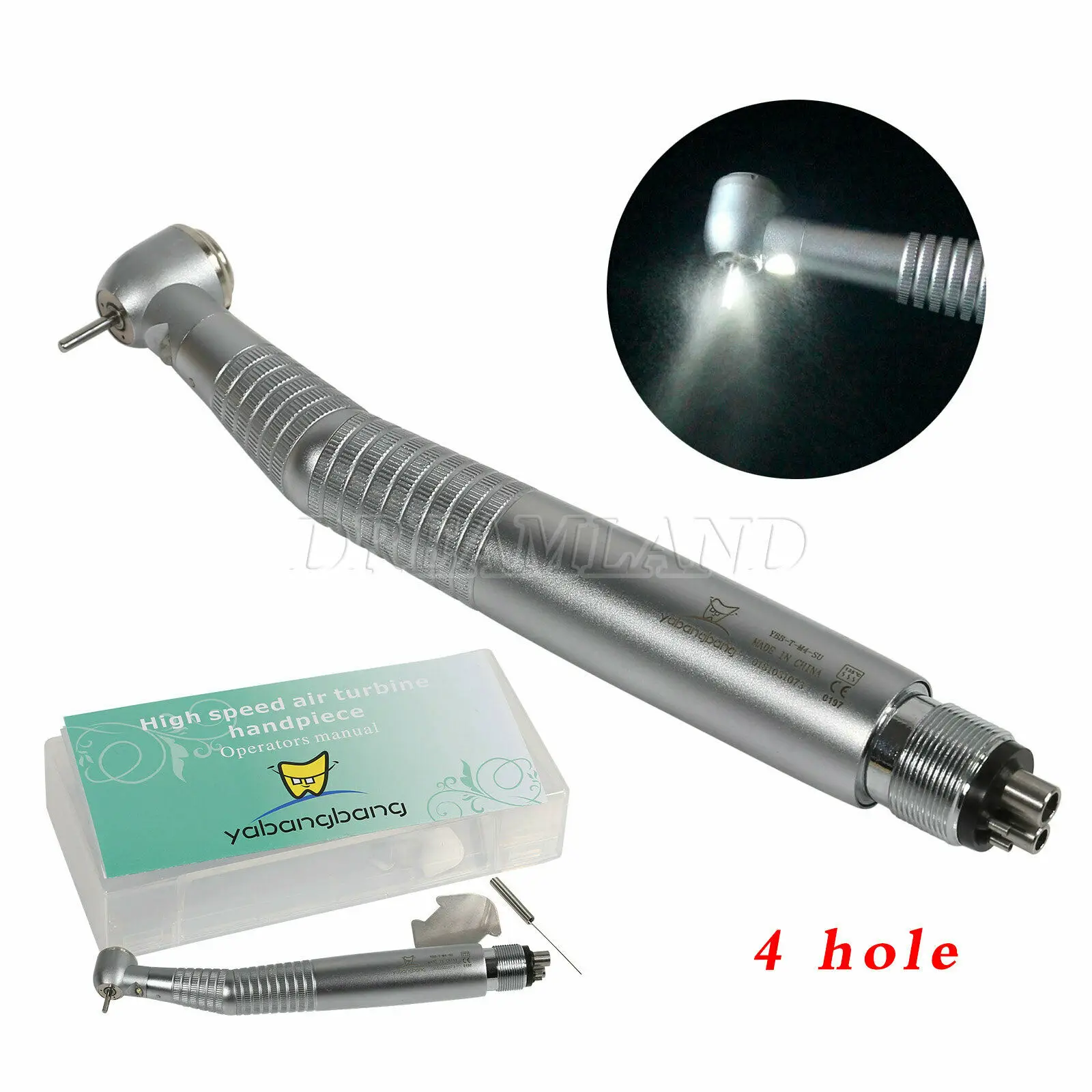

Fit Kavo NSK Dental LED Fiber Optic High Speed Handpiece 4Hole E-generator Large Torque Head Push Button Turbine