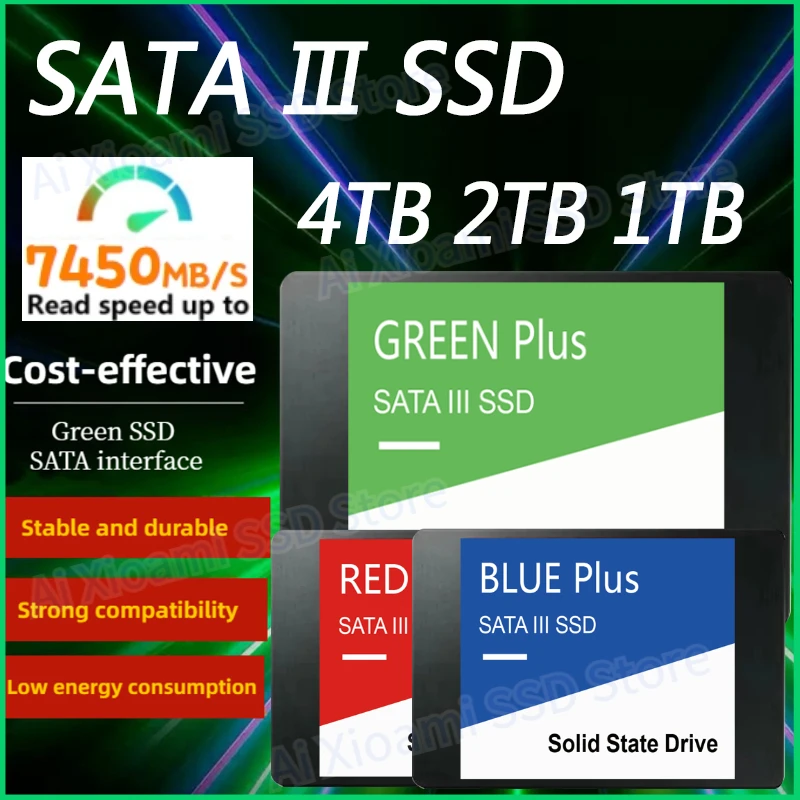 High-Speed SSD Sata 1TB 2TB Hard Drive Disk Sata3 2.5 Inch 4TB TLC 7500MB/S Internal Solid State Drives For Laptop And Desktop
High-Speed SSD Sata 1TB 2TB Hard Drive Disk Sata3 2.5 Inch 4TB TLC 7500MB/S Internal Solid State Drives For Laptop And Desktop