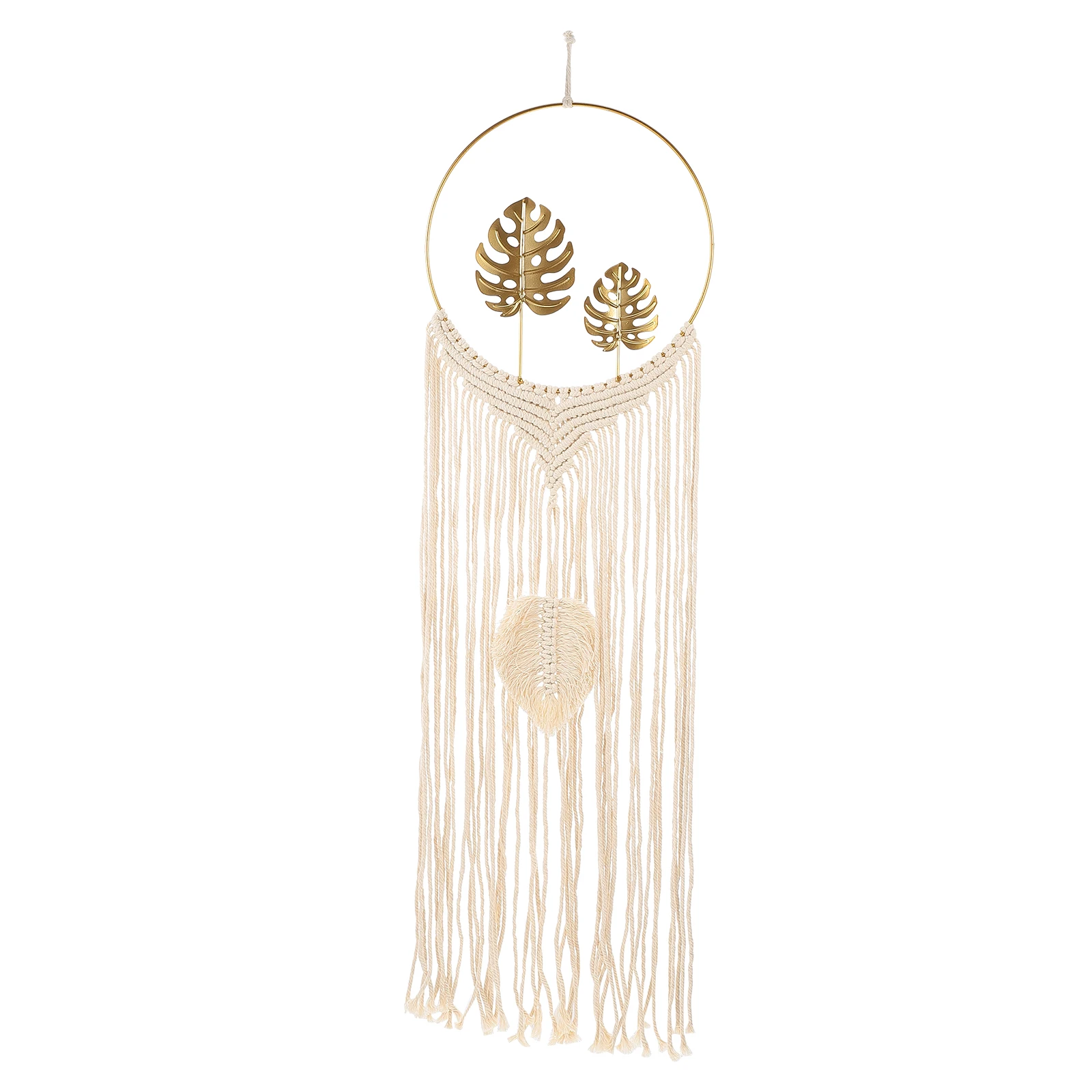 Palm Leaf Cotton Macrame Wall Art - Tropical Woven Tapestry 5 Sc10ffebcf88b4f78bd31fa59f5b19eb6v