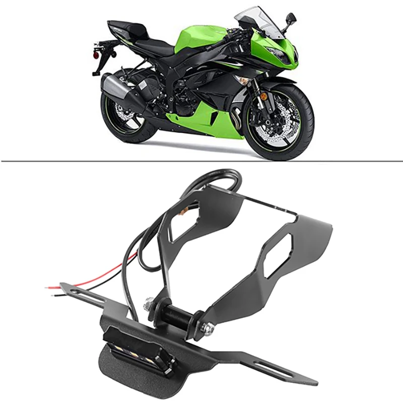 

Motorcycle Rear Fender License Plate Frame With LED Light Modified License Plate Frame For Kawasaki ZX10R 2017 -2020