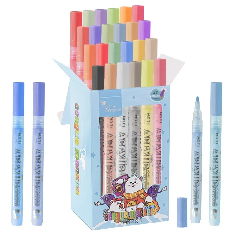 12/24/36 Colors Acrylic Marker Pen Set Children's Hand-painted Creative DIY Painting Transparent Color Waterproof Brush
12/24/36 Colors Acrylic Marker Pen Set Children's Hand-painted Creative DIY Painting Transparent Color Waterproof Brush