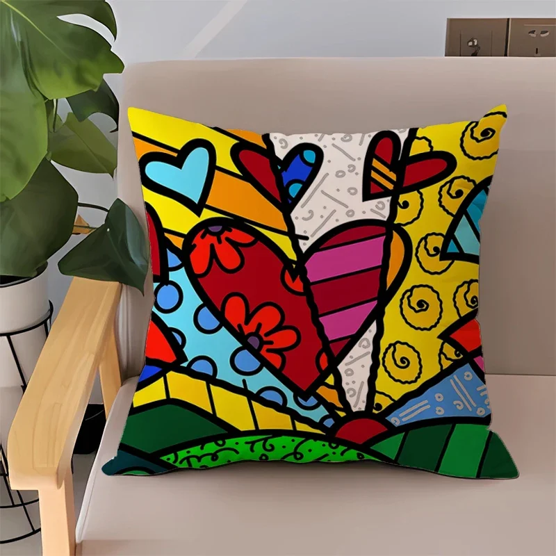 

Pillowcase 45*45 Britto Double-sided Printing Couch Pillows for Bedroom Short Plush Throw Pillow Covers Decorative Cushion Cover