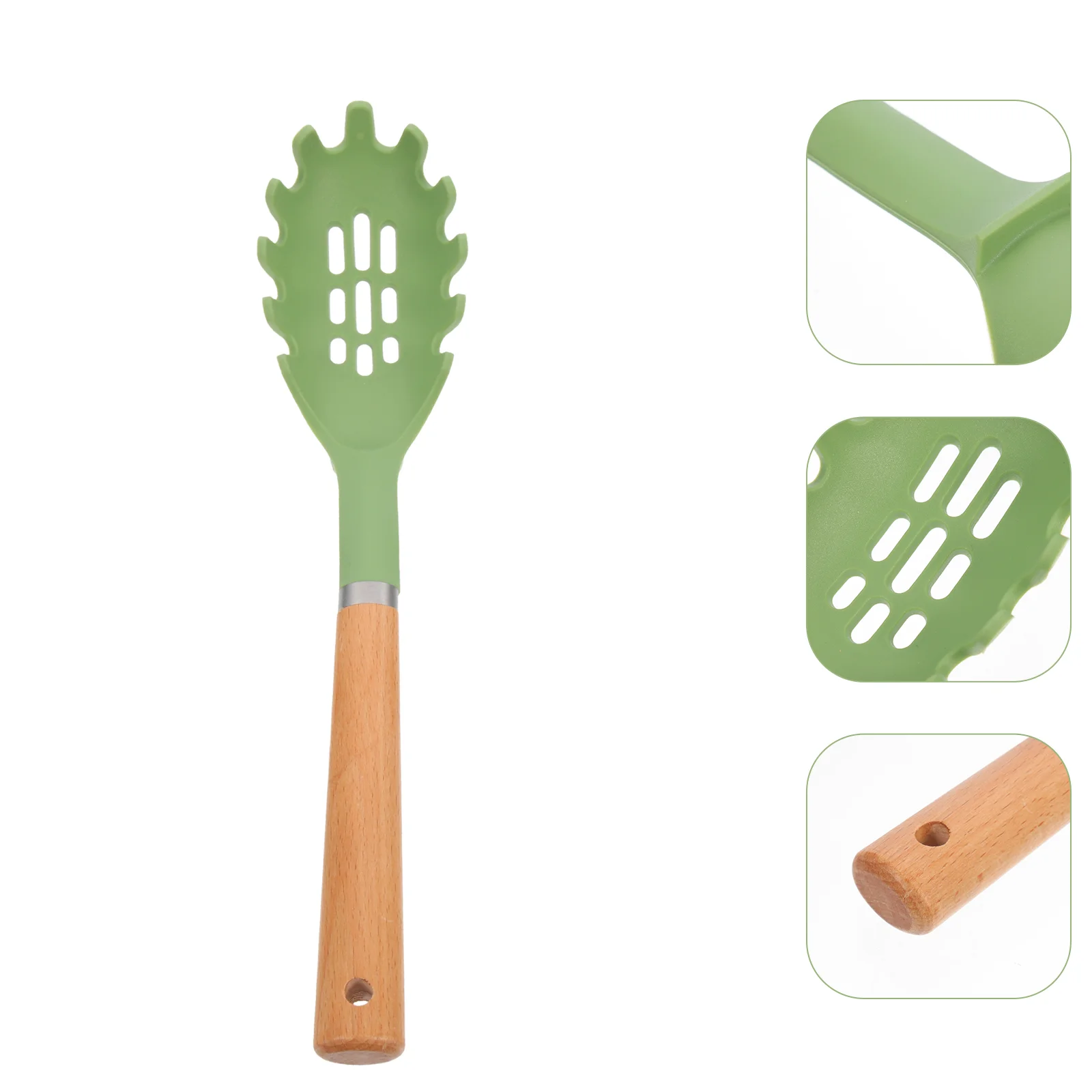 

Spaghetti Spoon Pasta Fork Silicone Spaghetti Server Utensils Noodle Serving Spoons Wooden Handle Spaghetti Strainer Home