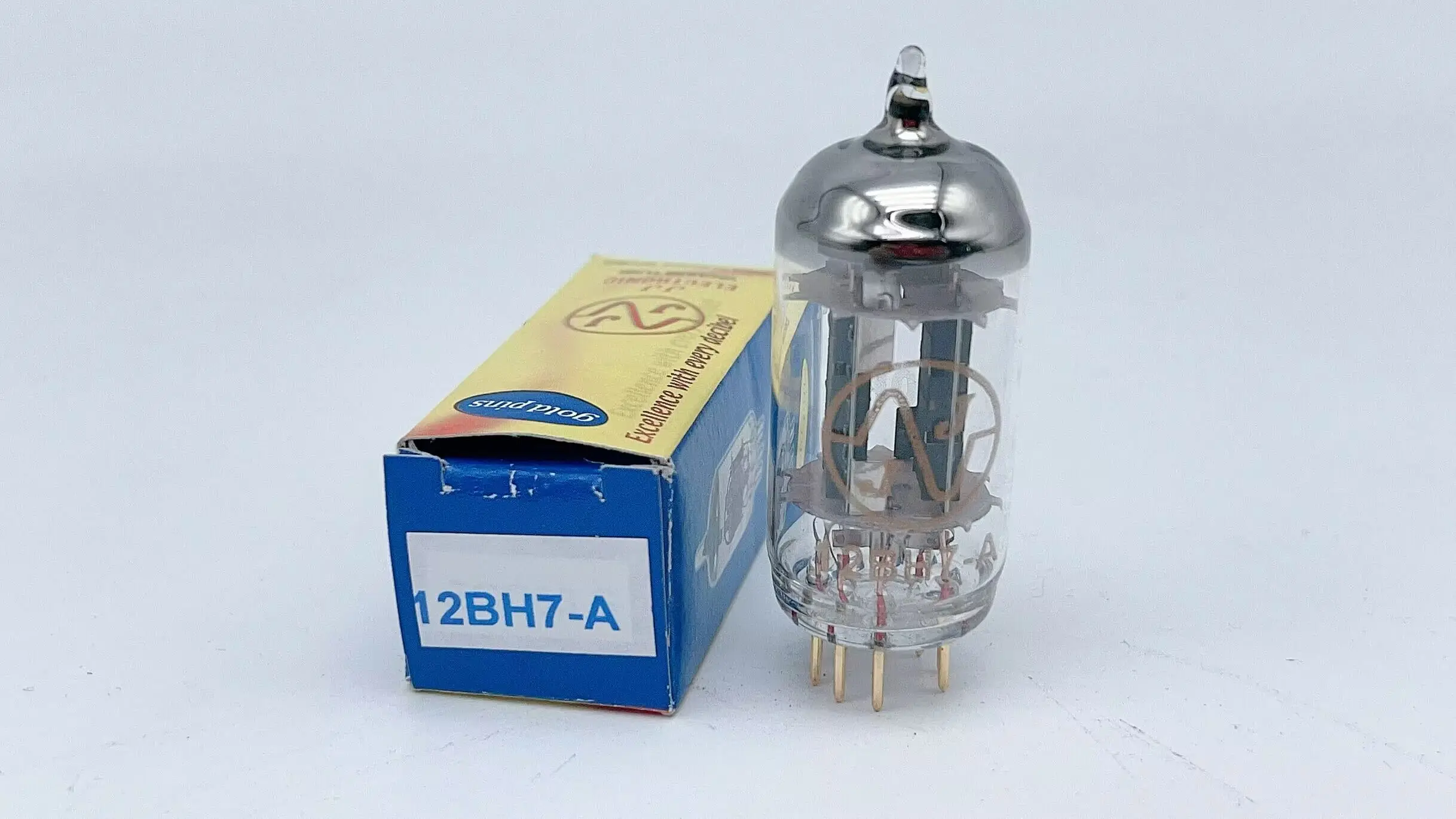 

12BH7A Czech JJ electronic tube with gold pin fine pairing instead of Dawning EH 12BH7 electronic tube. Original test pairing.