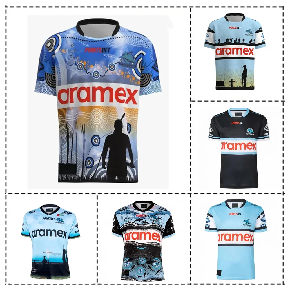 

2023 Cronulla Sharks Anzac Home Away Indigenous Heritage / Singlet Rugby Jersey - Mens （Print Custom Name Number）