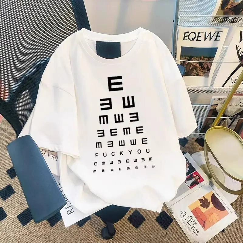 Men's and women's summer Internet celebrity eye chart niche trendy brand short-sleeved T-shirt 2024 new pure cotton y2k tops
Men's and women's summer Internet celebrity eye chart niche trendy brand short-sleeved T-shirt 2024 new pure cotton y2k tops