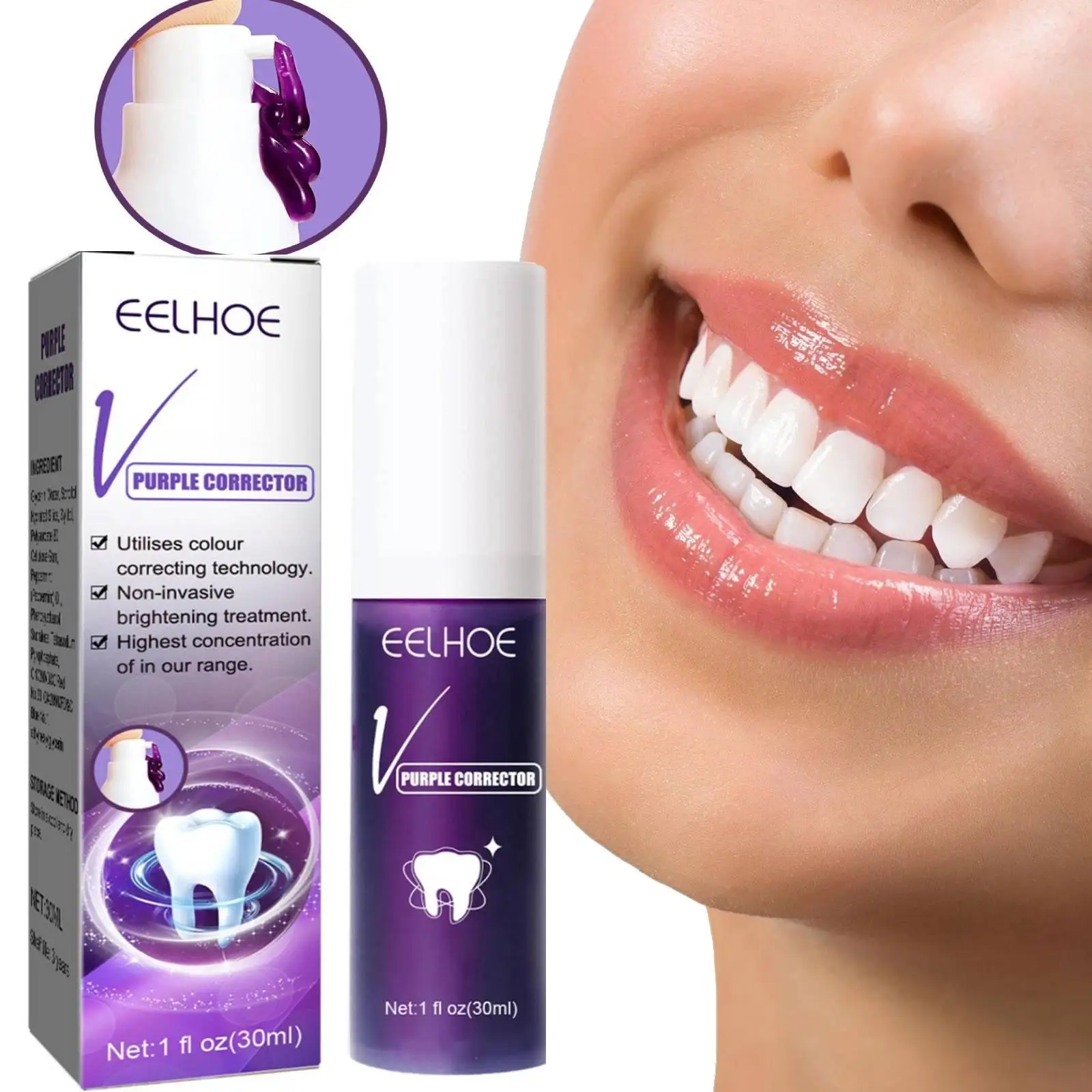 

Фиолетовый отбеливающий корректор зубной пасты V34 зубная паста уход за зубами эмаль зубная паста интенсивное удаление пятен уменьшение пожелтения