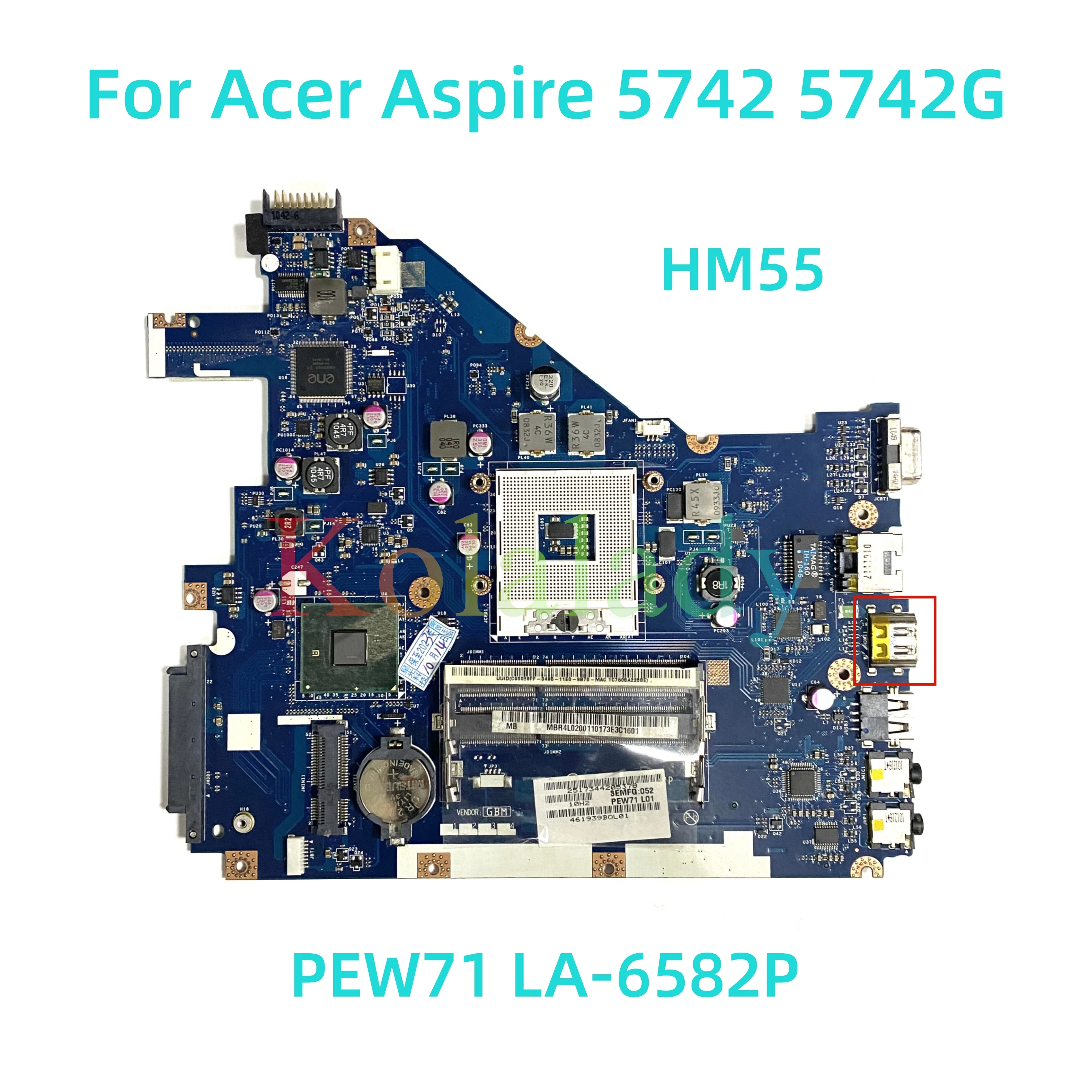 For Acer Aspire 5742 5742G 5733 5733Z Laptop motherboard PEW71 LA-6582P with HM55 100% Tested Fully Work
For Acer Aspire 5742 5742G 5733 5733Z Laptop motherboard PEW71 LA-6582P with HM55 100% Tested Fully Work