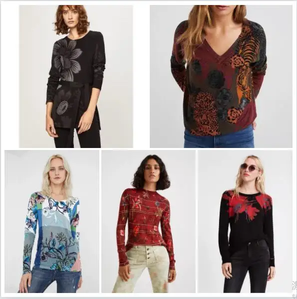 Foreign trade Spanish D women's knitwear pure cotton round neck printed embroidered high elastic pullover sweater
Foreign trade Spanish D women's knitwear pure cotton round neck printed embroidered high elastic pullover sweater