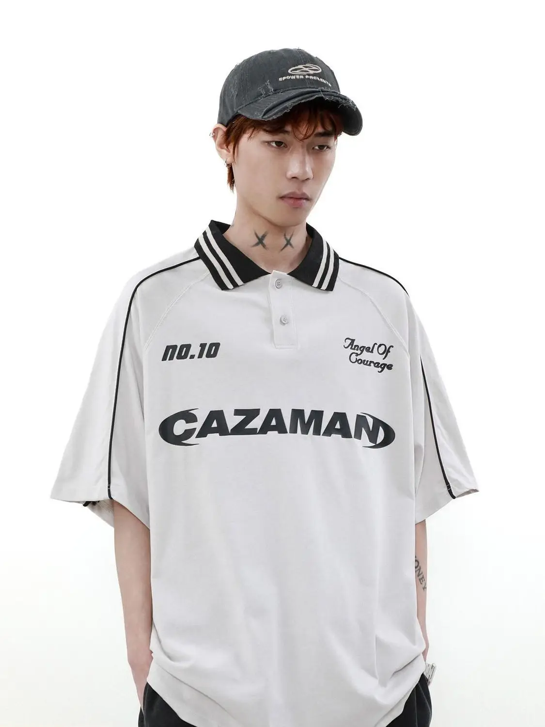 Korean original niche fashion high street letter print color block Polo shirt couple short-sleeved T-shirt men 2024 summer tops
Korean original niche fashion high street letter print color block Polo shirt couple short-sleeved T-shirt men 2024 summer tops