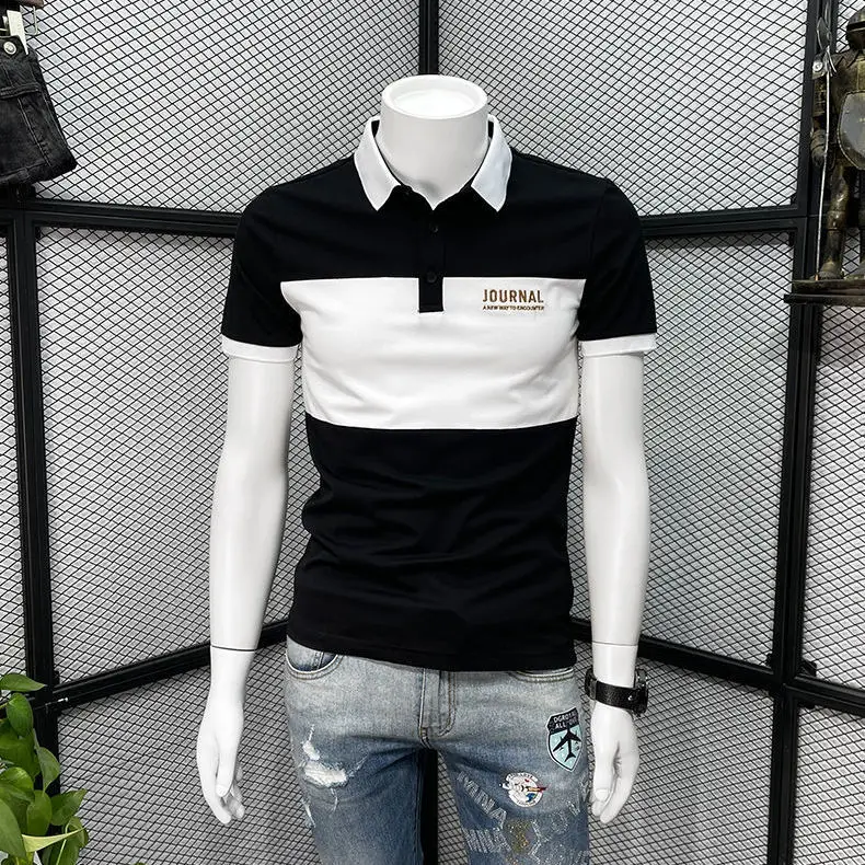 POLO shirt men's new trendy brand slim lapel T-shirt summer trend body shirt youth high-end stitching contrast short sleeves
POLO shirt men's new trendy brand slim lapel T-shirt summer trend body shirt youth high-end stitching contrast short sleeves