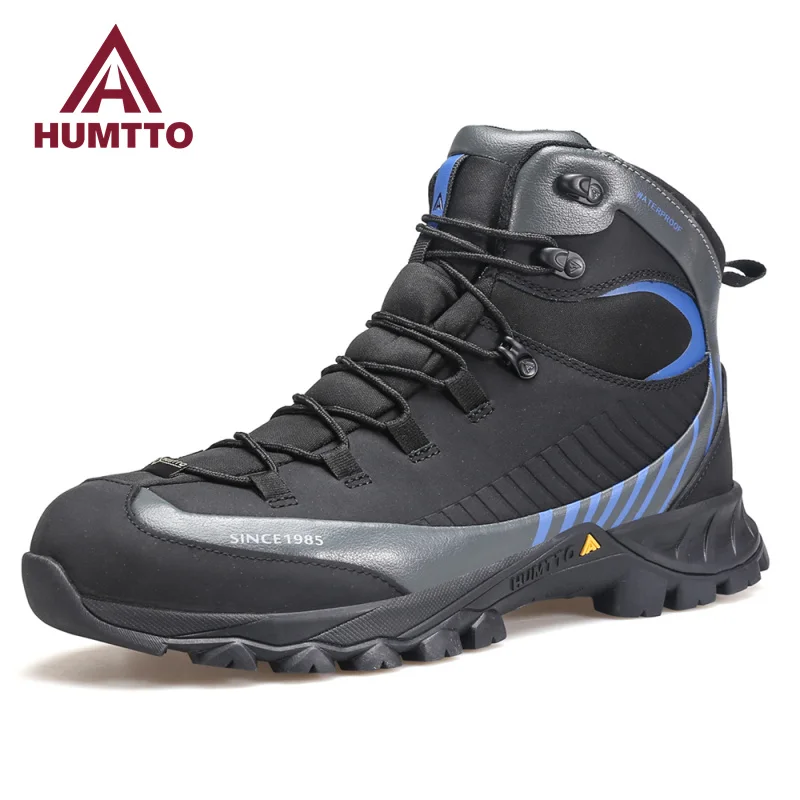 

HUMTTO Outdoor Ankle Boots Waterproof Hiking Shoes for Men Luxury Designer Climbing Trekking Sneakers Leather Safety Mens Boots